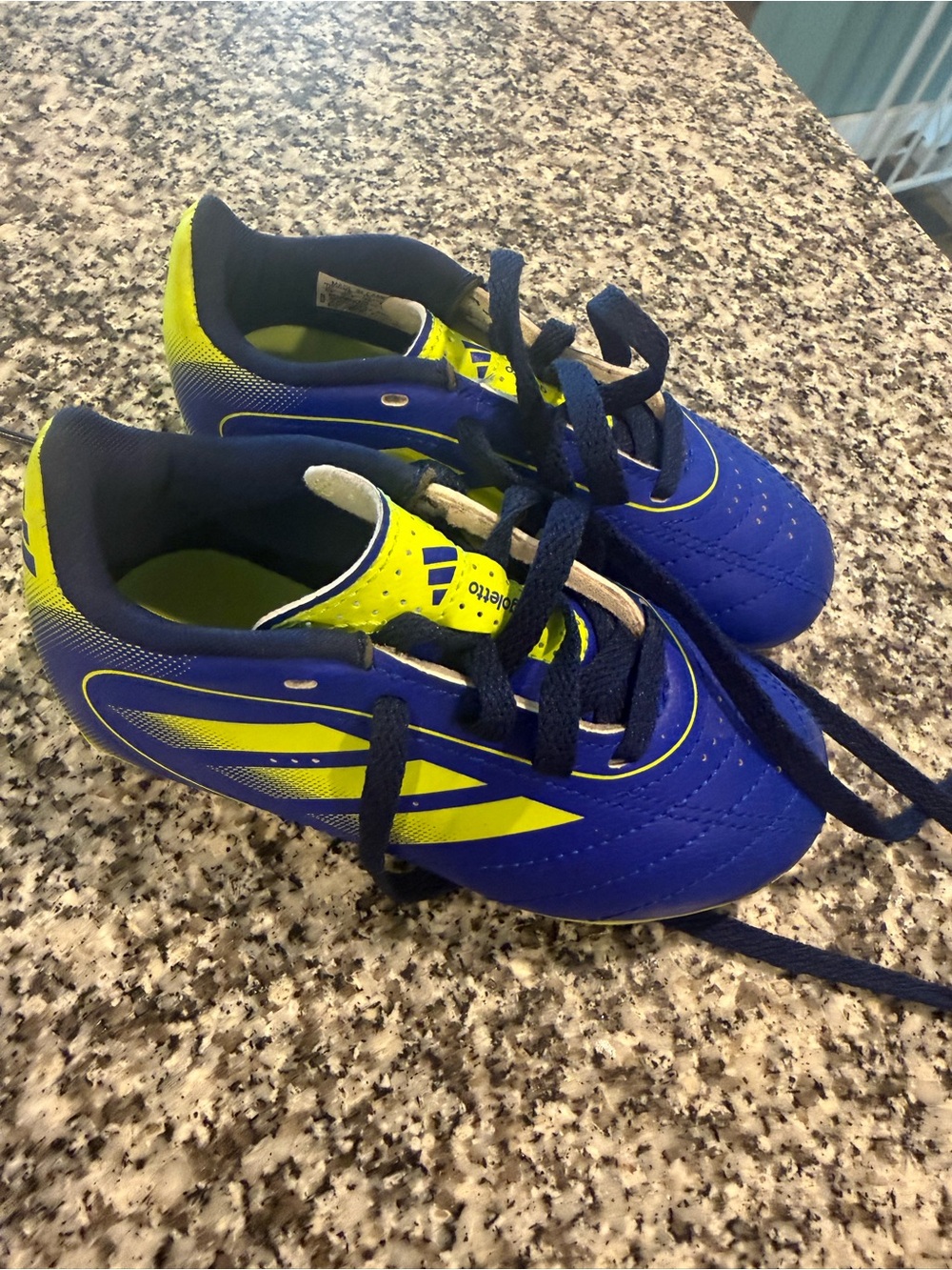 adidas Kids Blue and Yellow Soccer Sneakers